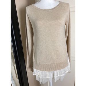 Clu Maille Ladies Sweater with Silk Lace Details